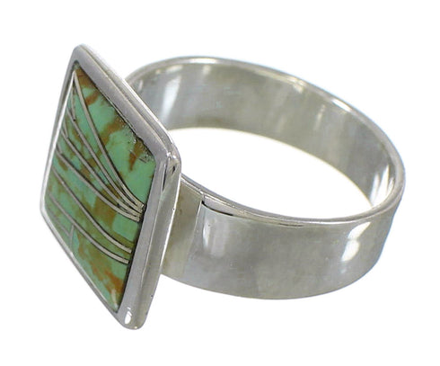Turquoise Southwestern Genuine Sterling Silver Ring Size 5-3/4 YX86574